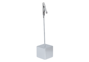 Krokodilklämma på stång med fot Silver