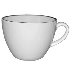 Kaffekopp vit med svart rand 20cl, 24 St/Frp