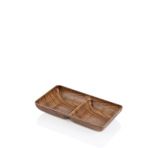 Melamin Dubbel Snacktallrik 19x10 cm