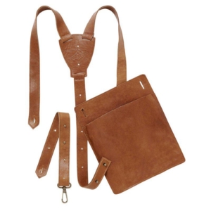 Ficka och hängsle av läder till Segers förkläde