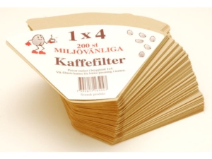 Kaffefilter 1x4 oblekt 200st