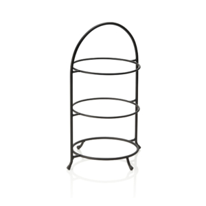 Buffeé Ställning för 3 st tallrikar i svartlackat