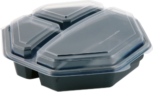 Salladsform Octaview 3 Fack 1090ml Svart 160st