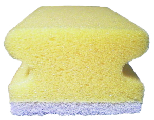 Skrubbsvamp m grepp gul/vit