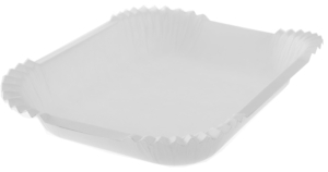 Papperstallrik Gatukök 19x16cm Vit / Vågad 500st