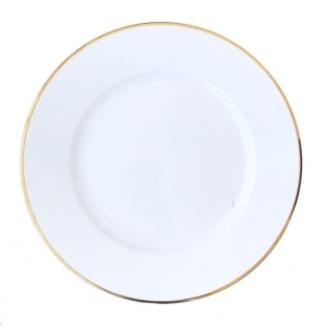 Tallrik flat rund vit med guldrand 28cm, 12 St/Frp