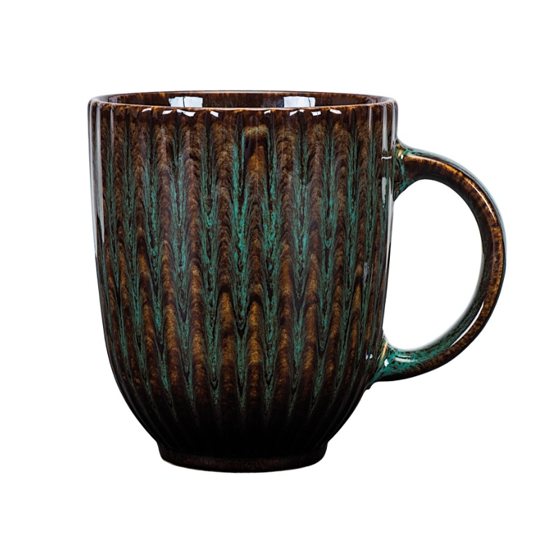 Mugg 35cl m grönsvart dekor, 6 st/frp