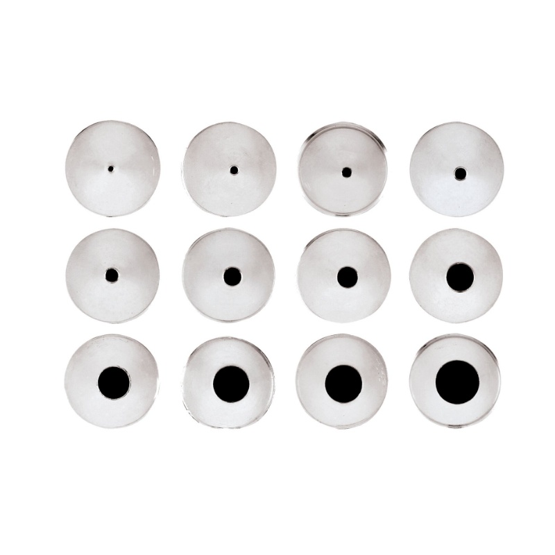 Tyllsats rund rostfri 12-del