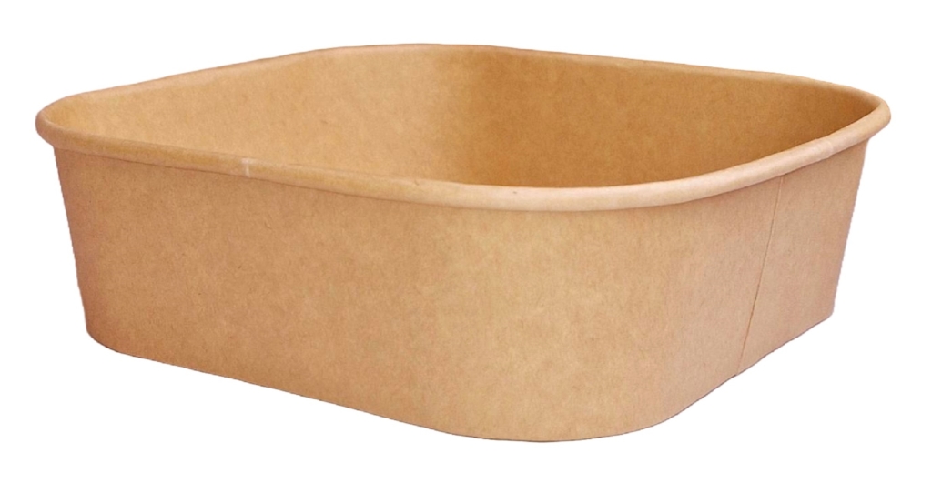 Salladsskål Papper Kvadrat Brun 1000ml 300st