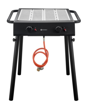 Xantos svart gasgrill, HENDI, svart, 9,5kW