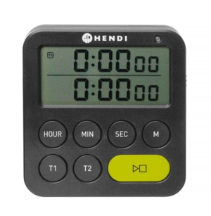 Dubbel timer, HENDI, Svart, 82x20x(H)86mm