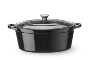 Gjutjärnsgryta emaljerad, HENDI, 6,88L, Svart