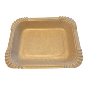 Papperstallrik Gatukök 19x16cm BRUN / Vågad 500st