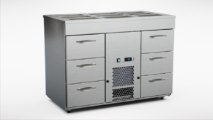 KYLBÄNK med hel brunn 1206 (6 lådor) 1200mm