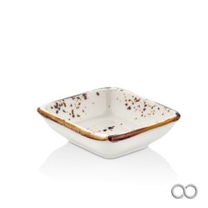 SKÅL KVADRAT ELEGANCE CREME 13CM UTGÅENDE