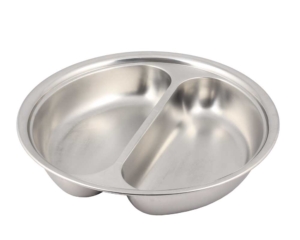 Rostfritt runt fat 2 delad D39cm