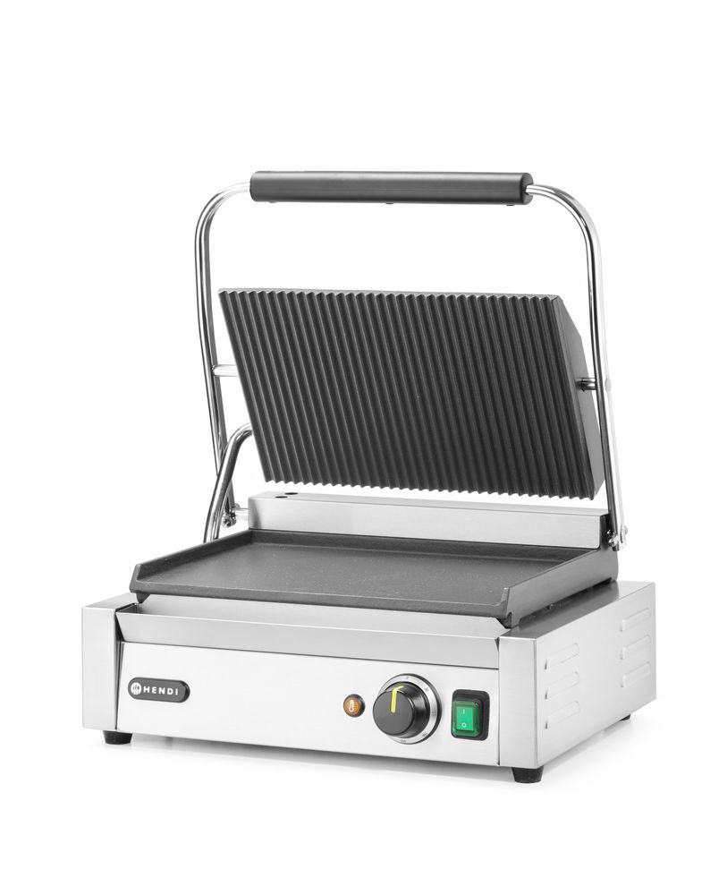Klämgrill Panini, HENDI, räfflad topp och slät - Jasteko
