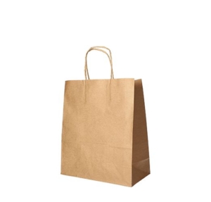 Bärkasse BRUN "tvinnat snöre" H28xB22xD10cm 250st