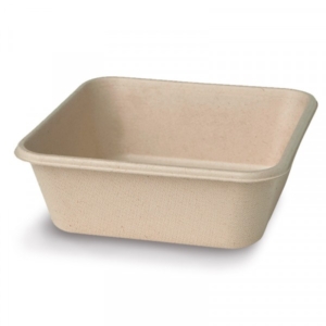 Bagasseskål Kvadrat BRUN 900ml 360st