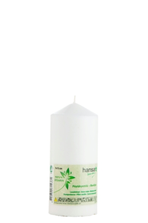 Blockljus 7x15cm VIT 100% STEARIN 47H 12st