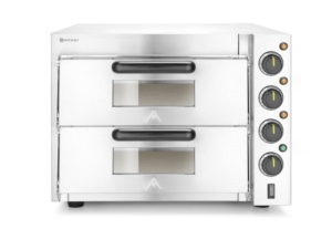 Dubbeldäckad pizzaugn 3000W, HENDI, Silver