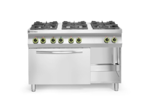 Gasspis Kitchen Line 6-brännare med varmluftsugn