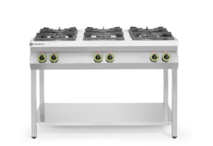 Gasspis med 6 brännare, öppet stativ, HENDI