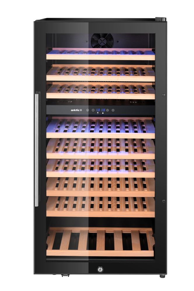 Vinkyl, 2-zoner, 91 flaskor, Arktic, 230L, Svart
