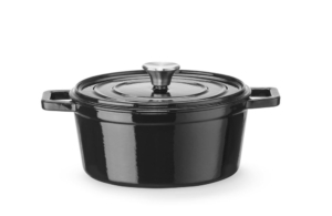 Gjutjärnsgryta emaljerad, HENDI, 3,7L, Svart