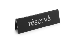 Bordskylt reserverad, HENDI, reserverad