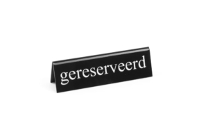 Bordskylt reserverad, HENDI, reserverad