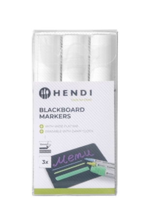 Chalk Marker 15 mm, HENDI, 3 vita markörer