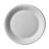 Papperstallrik 23cm vit 8x100st