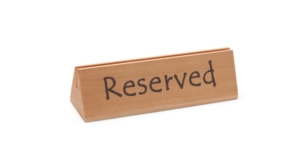 "Bordskylt reserverad, HENDI, ""reserverad"""