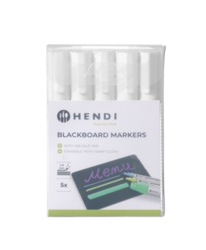 Chalk Marker 6 mm, HENDI, 5 vita markörer